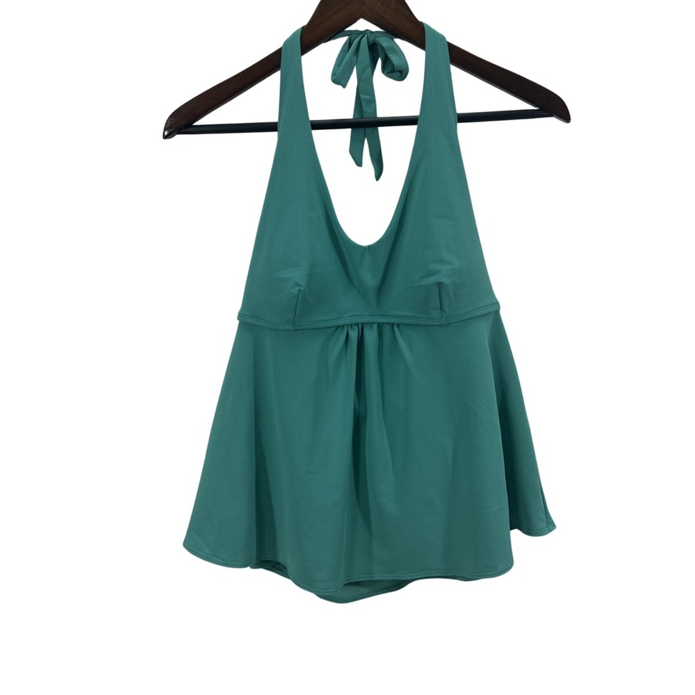 Old Navy Women L Green Maternity Swim Top Halter Neck Tie Padded New Tags